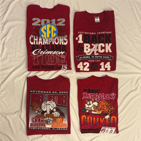 Alabama Other - 4pc Alabama Classic T Shirt Bundle - Roll Tide Tees!! Bowl Game Champs 🏈